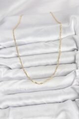 CM 14K Gold Renk Pirinç Ezme Burgu Model Kadın Kolye