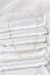 CM 14K Gold Renk Minik Top Zincirli Kadın Kolye