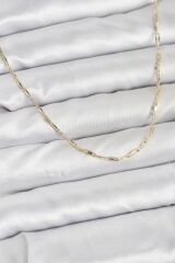 CM 14K Gold Renk Pirinç Ataç Zincir 60 cm Kadın Kolye