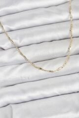 CM 14K Gold Renk Pirinç Ataç Zincir 60 cm Kadın Kolye