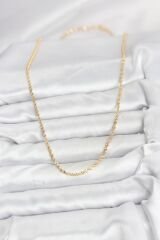 CM 14K Gold Renk Ezme Burgu Zincir Model 60 cm Kadın Kolye
