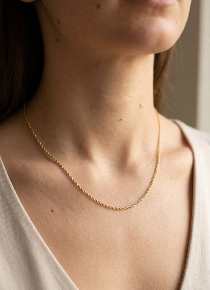 CM 14K Gold Renk Burgu Model 60 cm Kadın Kolye