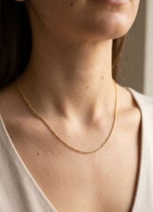 CM 14K Gold Renk Burgu Model 60 cm Kadın Kolye