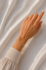 14K Gold Renk Kaplama Lazer Zincir Model CM Kadın Bileklik