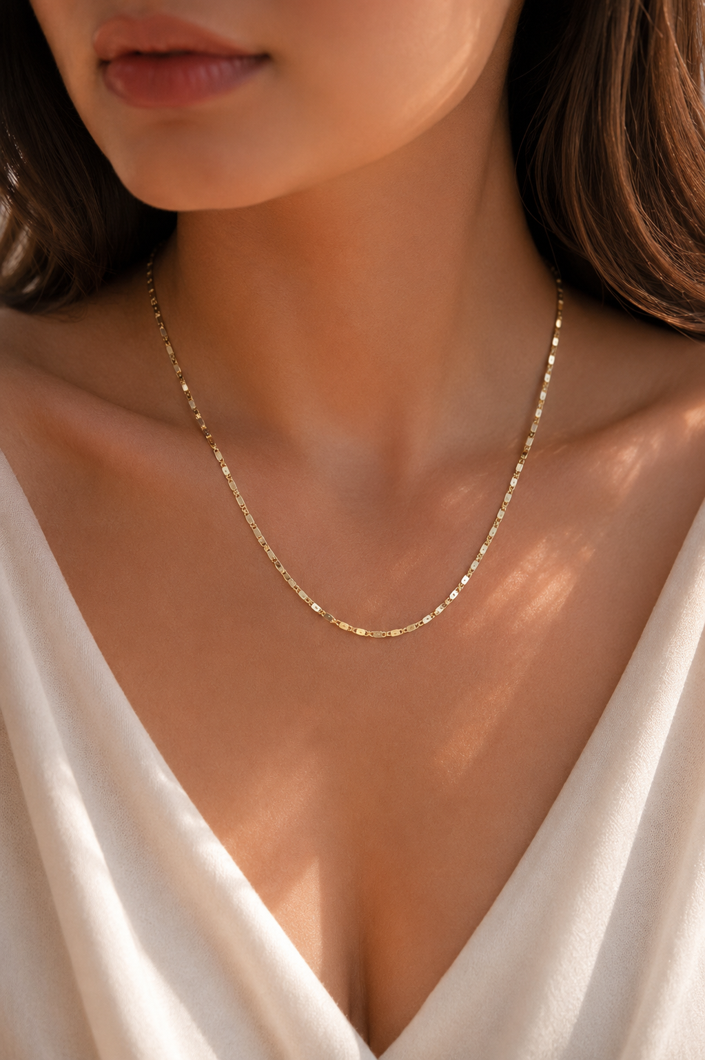 CM 14K Gold Renk Ezme Zincir Model 60 cm Kadın Kolye