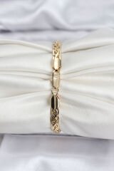 14K Gold Renk Kaplama Lazer Zincir Model CM Kadın Bileklik