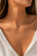 CM 14K Gold Renk Ataç Zincir Model 60 cm Kadın Kolye