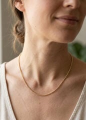 CM 14K Gold Renk Top Zincirli Model 60 cm Kadın Kolye