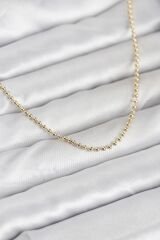 CM 14K Gold Renk Top Zincirli Model 60 cm Kadın Kolye