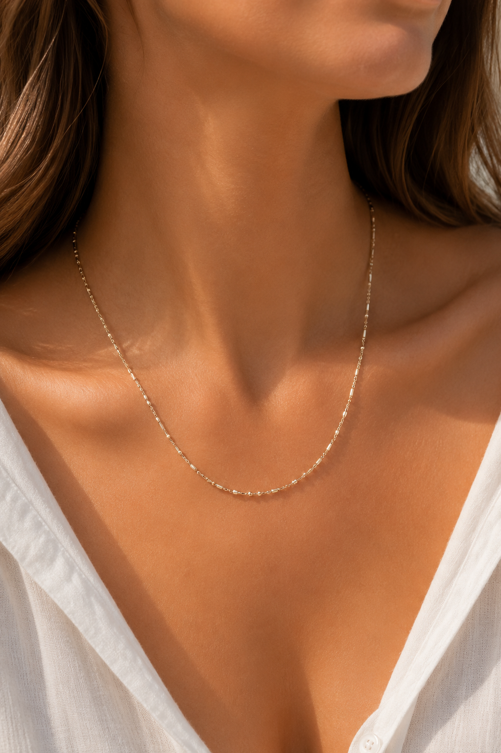 CM 14K Gold Renk Zincirli 60 cm Kadın Kolye