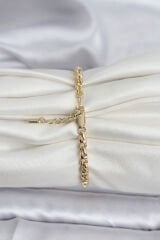 14K Gold Renk Kaplama Zincir Model Kadın CM Bileklik