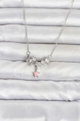 316L Çelik Zincir Gümüş Renk Yıldız Model Kadın Kolye