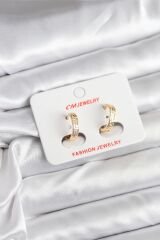 14K Gold Renk Kaplama CM Kadın Küpe