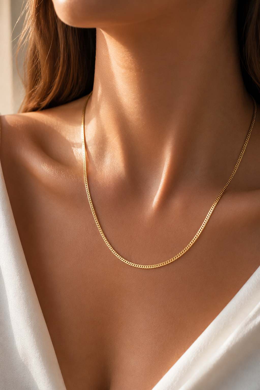 CM 14K Gold Renk Dolgun Zincir Model 60 cm Kadın Kolye