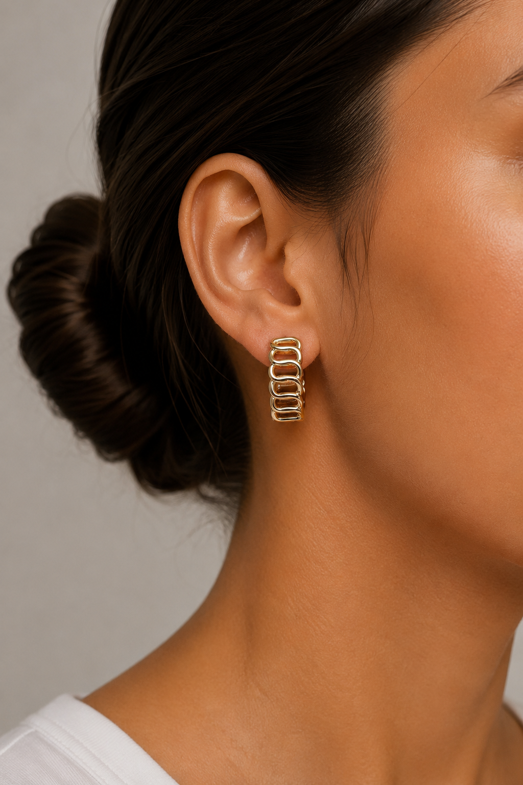 14K Gold Renk Kaplama Samanyolu Model CM Kadın Küpe