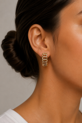 14K Gold Renk Kaplama Samanyolu Model CM Kadın Küpe