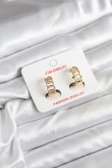 14K Gold Renk Kaplama Samanyolu Model CM Kadın Küpe