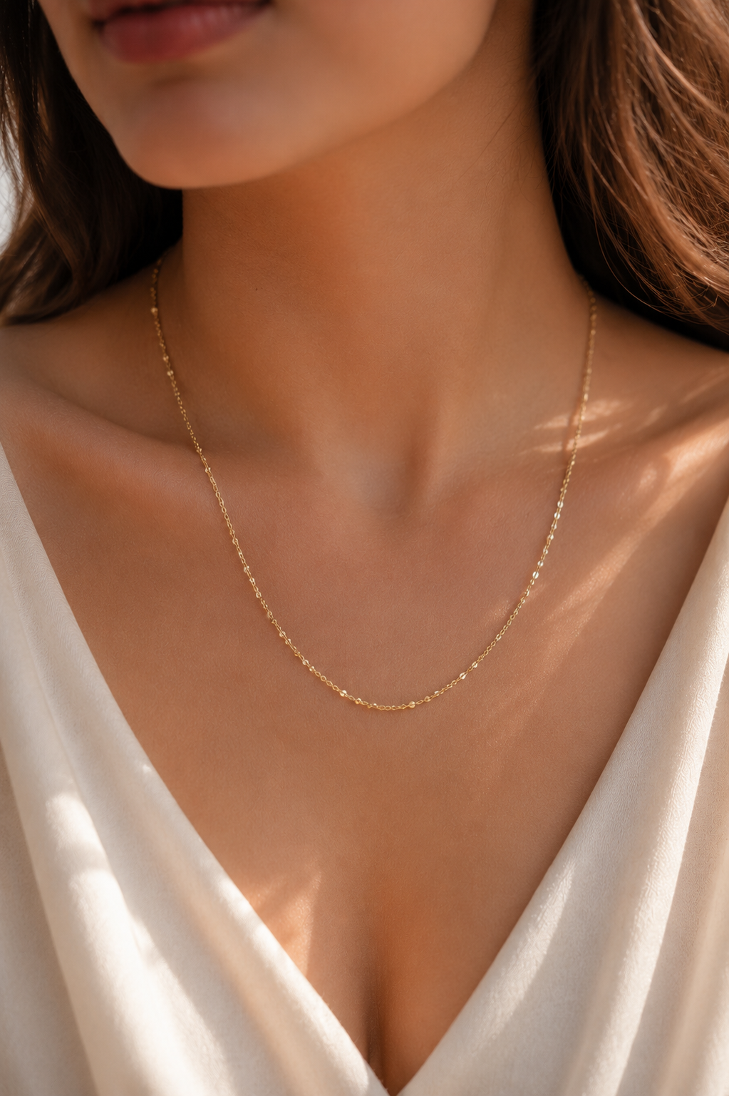 CM 14K Gold Renk Burgu Model 60 cm Kadın Kolye