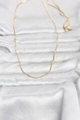 CM 14K Gold Renk İnce Kare Zincirli Model 60 cm Kadın Kolye