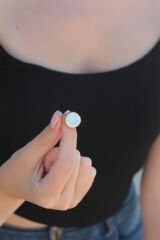 Ayarlamalı Mavi Mineli Smile Yüzük