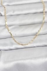 CM 14K Gold Renk Lazerli Zincir Model 60 cm Kadın Kolye