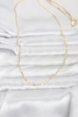 CM 14K Gold Renk Lazerli Zincir Model 60 cm Kadın Kolye