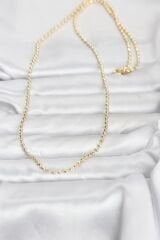 CM 14K Gold Renk Top Zincirli Model 60 cm Kadın Kolye