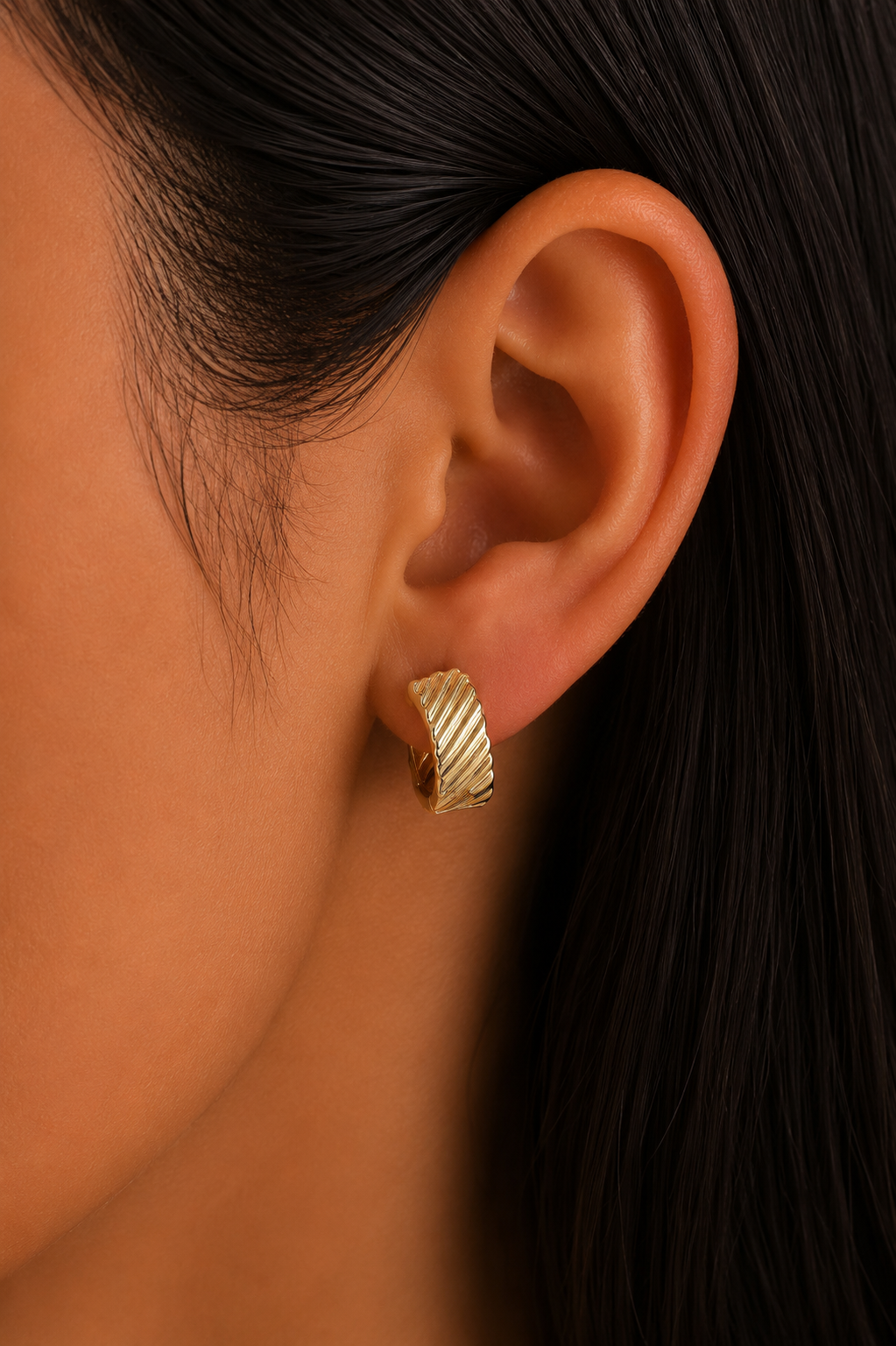 14K Gold Renk Kaplama CM Kadın Küpe
