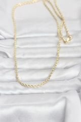 CM 14K Gold Renk Burgu Model Zincirli 60 cm Kadın Kolye