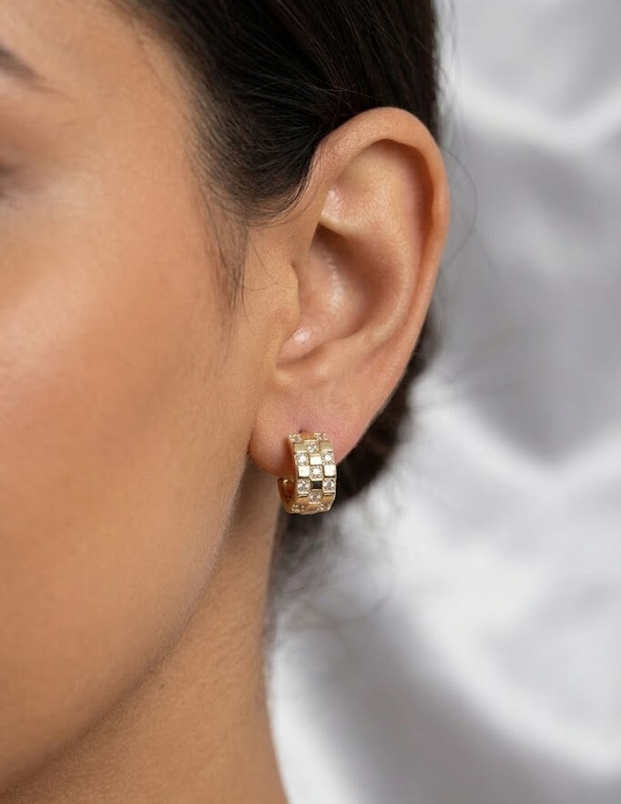 14K Gold Renk Kaplama CM Kadın Küpe