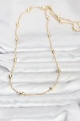 CM 14K Gold Renk Topçuklu Burgu Zincir Model 60 cm Kadın Kolye
