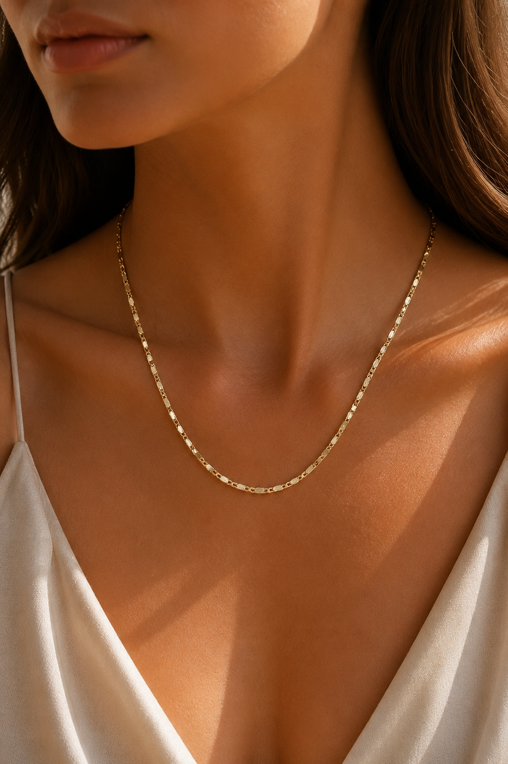CM 14K Gold Renk Ezme Zincir 60 cm Kadın Kolye