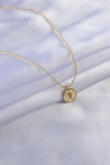 316L Çelik Gold Renk Elizabeth İşeleme Kadın Kolye