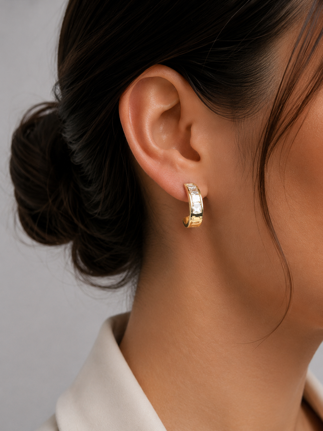 14K Gold Renk Kaplama CM Kadın Küpe