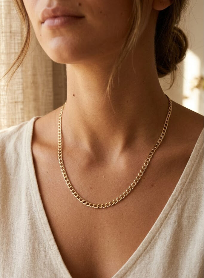 CM 14K Gold Renk Zincir Model 60 cm Kadın Kolye