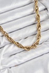 316L Çelik Halat Model Gold Renk Kadın Kolye