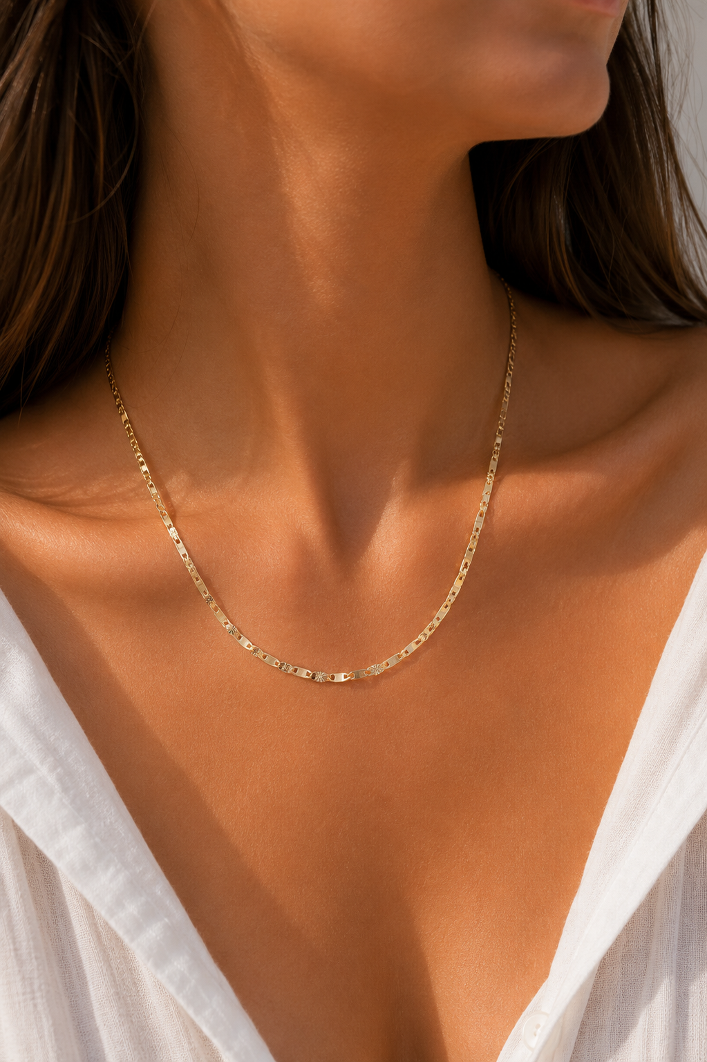 CM 14K Gold Renk Zincir Model 60 cm Kadın Kolye