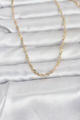 CM 14K Gold Renk Burgu Yassı Model 60 cm Kadın Kolye