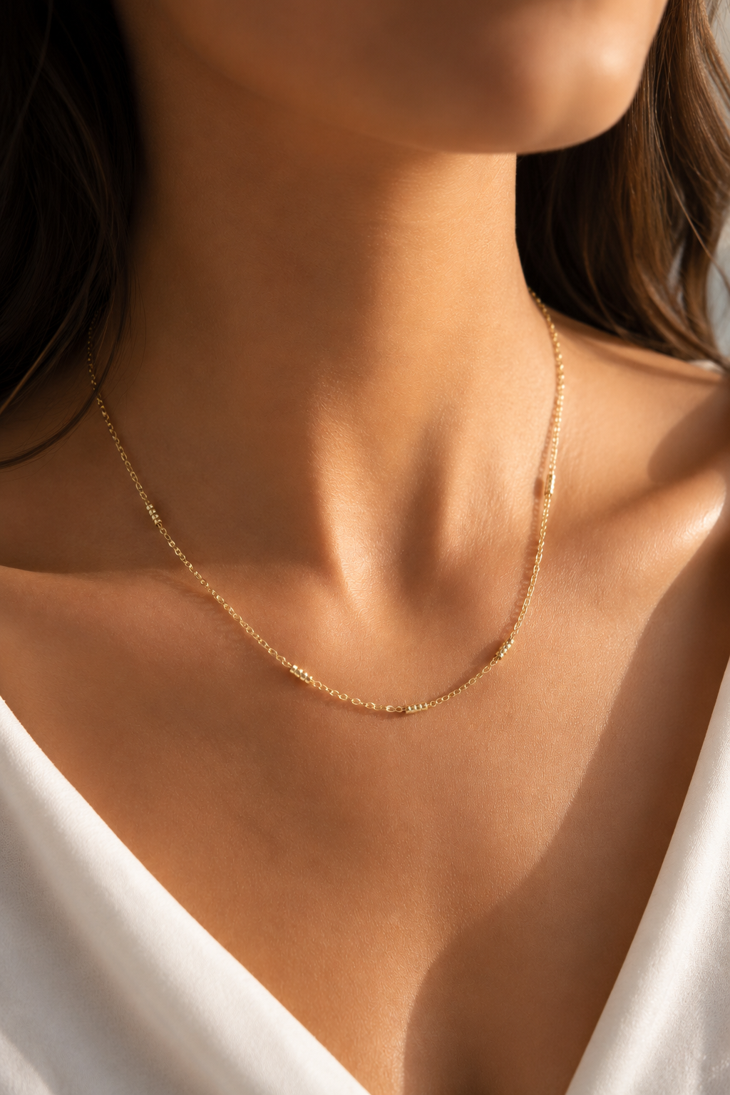 CM 14K Gold Renk Bar Zincir Model 60 cm Kadın Kolye