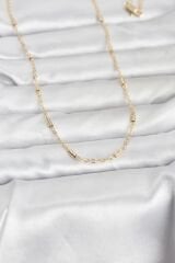 CM 14K Gold Renk Bar Zincir Model 60 cm Kadın Kolye