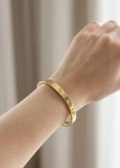 316L Çelik Gold Renk Zirkon Taşlı Bileklik