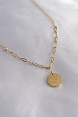 316L Çelik Gold Renk Ayıcık İşleme Kadın Kolye