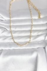 CM 14K Gold Renk Ataç Zincir Model 60 cm Kadın Kolye