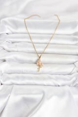 316L Çelik Zincir Gold Renk Flamingo Model Kadın Kolye