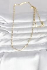 CM 14K Gold Renk İnce Ataç Zincir Model 60 cm Kadın Kolye
