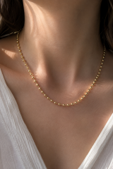 CM 14K Gold Renk Top Zincirli Model 60 cm Kadın Kolye