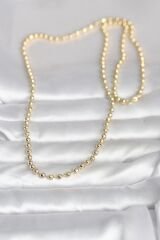 CM 14K Gold Renk Top Zincirli Model 60 cm Kadın Kolye