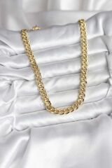 14K Gold Renk Kaplama Kalın Zincir Model CM Kadın Kolye