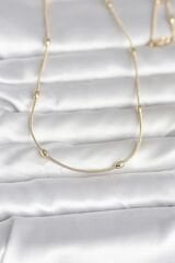 CM 14K Gold Renk Yılan Zincirli Damla Topçuk Model 60 cm Kadın Kolye