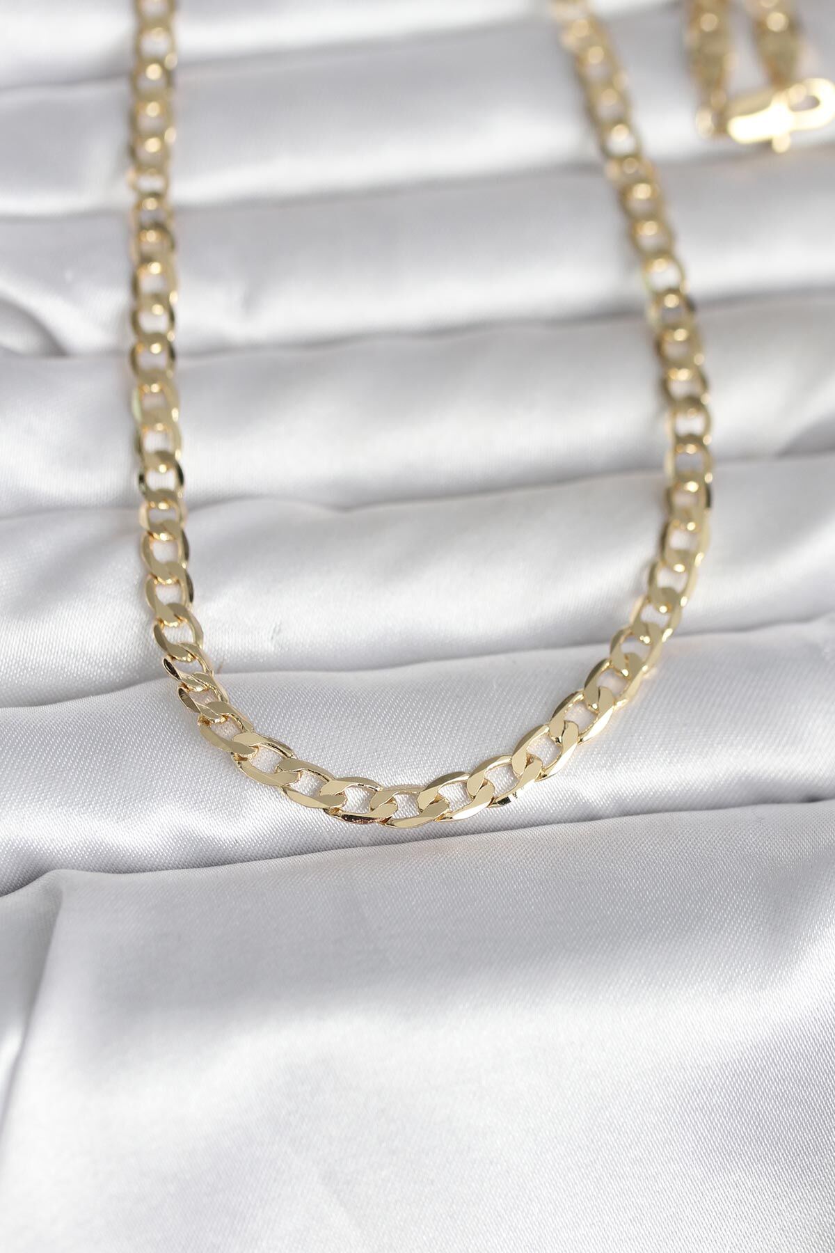 CM 14K Gold Renk Kalın Zincir Model 60 cm Kadın Kolye